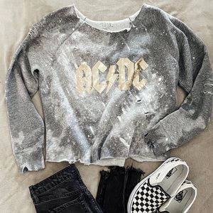 Distressed AC/DC sweat shirt